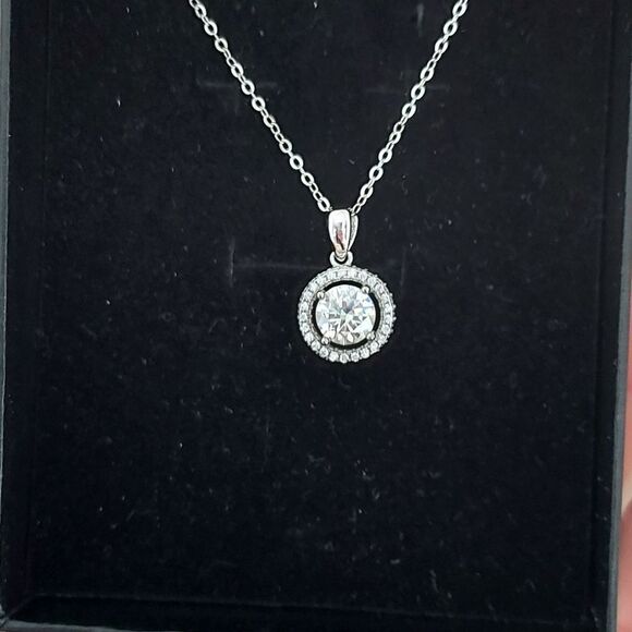 1 Carat Moissanite Sterling Silver Necklace - Picture 8 of 11